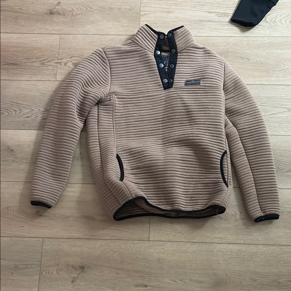 Simply Southern Camel Fleece with Charcoal Trim